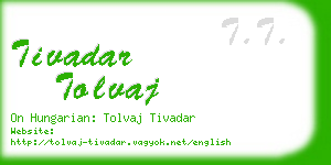 tivadar tolvaj business card